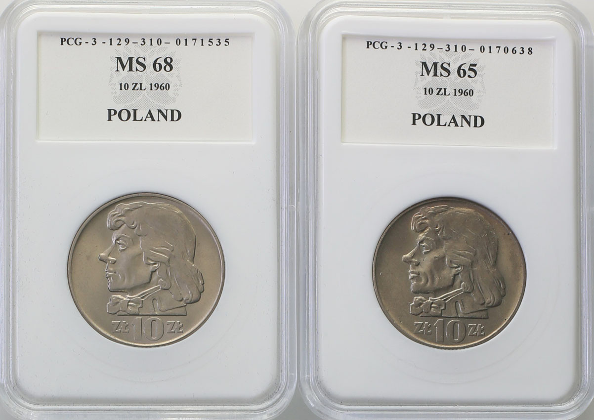 PRL. Zestaw monet 10 złotych 1960 T. Kościuszko - 2 sztuki